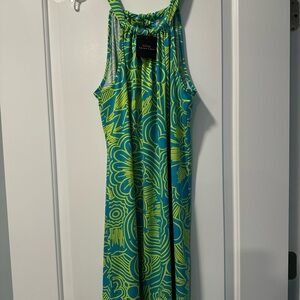 Trina Turk Juju Dress in Lime & Turquoise Size Medium NWT